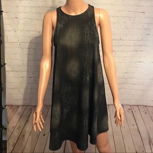 Black Bead boho black and gray patterned dress size large